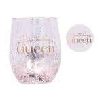 Splosh Celebration - Glitter Stemless Glass & Badge Set - Birthday