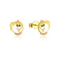 Disney Couture Kingdom - Beauty and the Beast - Mrs Potts Stud Earrings Yellow Gold