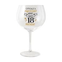 Splosh Sip Celebration Balloon Glass - 18th