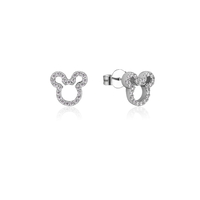 Disney Couture Kingdom Precious Metal - Mickey Mouse - Crystal Outline Stud Earrings