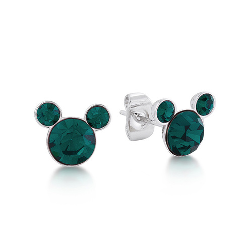 Disney Couture Kingdom - Mickey Birthstone Earrings - May Emerald