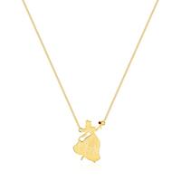 Disney Couture Kingdom - Beauty and the Beast - Belle Enchanted Rose Necklace Yellow Gold