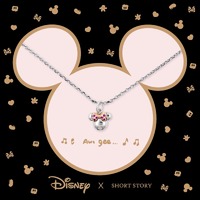 Disney X Short Story Necklace Minnie Ears - Diamante Silver