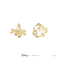 Disney x Short Story Earrings Sebastian and Flounder - Gold