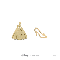 Disney x Short Story Earrings Cinderella Dress And Shoe - Gold