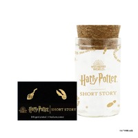 Harry Potter x Short Story Earrings - Nimbus 2000 & Snitch - Gold