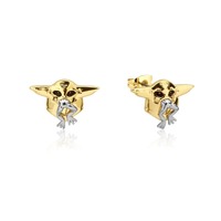 Disney Couture Kingdom Precious Metal - Star Wars - Grogu Snack Stud Earrings Yellow Gold