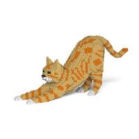 Jekca Animals - Tabby Cat Ginger Stretching 20cm