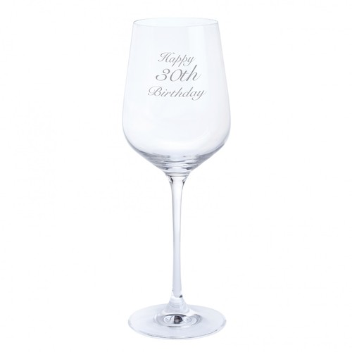 Dartington Crystal Happy 30th Birthday Wine Glass