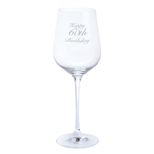 Dartington Crystal Happy 60th Birthday Wine Glass