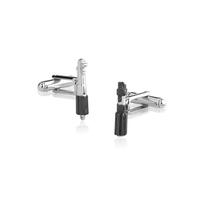 Disney Couture Kingdom - Star Wars - Darth Vader and Luke Skywalker Lightsaber Cufflinks White Gold and Gunmetal Plated