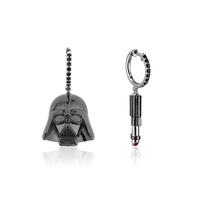 Disney Couture Kingdom - Star Wars - Darth Vader Lightsaber Drop Earrings White Gold and Gunmetal Plated