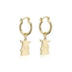 Disney Couture Kingdom - D100 - Star Wars Mandalorian Grogu Charm Hoop Earrings White Gold