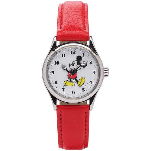 The Original Mickey Collection Watch - Silver + Red 34mm