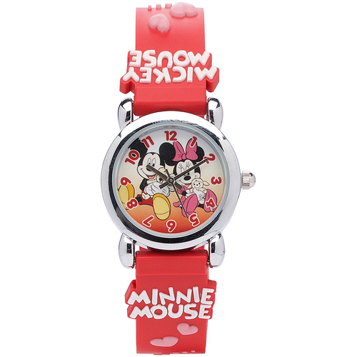 The Original Mickey Collection Watch - Mickey and Minnie Mouse Silver + Red