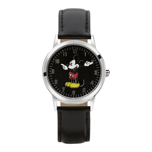 The Original Mickey Collection Watch - Silver + Black 35mm Ft Bold Mickey