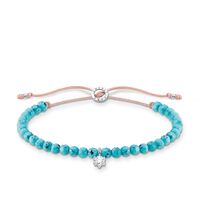 Thomas Sabo Charm Club - White Stone with Turquoise Silver Bracelet