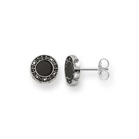 Thomas Sabo Earrings - Classic Pavé Black Stones with Onyx Silver Studs
