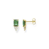 Thomas Sabo Earrings - Green Stones Yellow Gold Studs