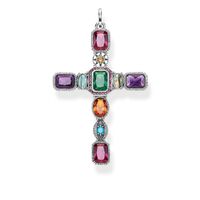 Thomas Sabo Pendant - Cross Colourful Stones Silver