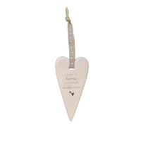Sent & Meant Ceramic Hanging Heart - The Key To Happiness
