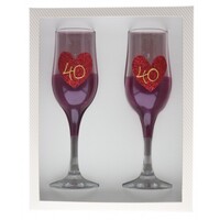 Flutes - 40 Ruby Hearts (Set of 2)