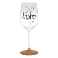 Rose Gold Wine Glass - 30 Wishes