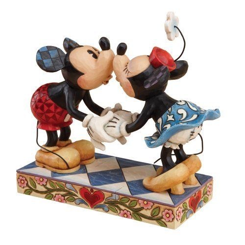 UNBOXED - Jim Shore Disney Traditions - Mickey and Minnie Mouse Kissing Figurine