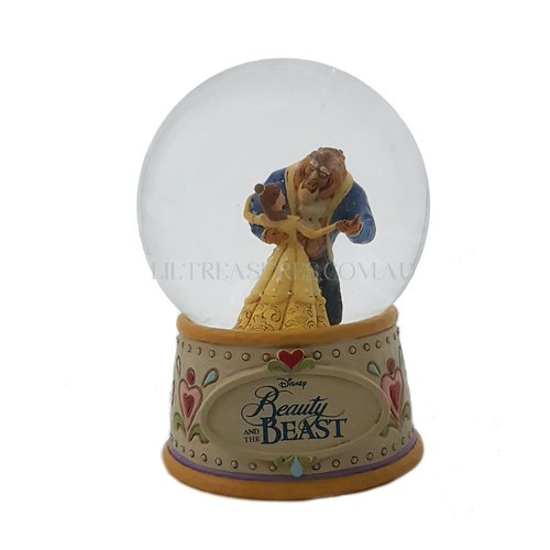 UNBOXED - Jim Shore Disney Traditions Water Ball - Belle and Beast - Moonlight Waltz