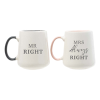Wedding Mr Right & Mrs Always Right Mug Set by Splosh