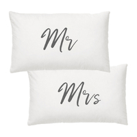 Wedding Mr & Mrs Pillowcase Set by Splosh