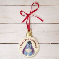 Disney Christmas By Widdop And Co Hanging Photo Frame: 'Baby's First Christmas' Eeyore