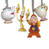 Disney Christmas By Widdop And Co Hanging Ornaments: Beauty & The Beast Friends (Set Of 4)