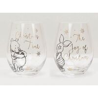 Disney Collectable By Widdop And Co Glasses Set of 2: Winnie The Pooh & Piglet
