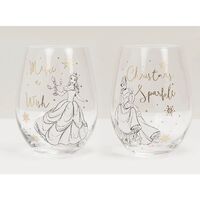 Disney Collectable By Widdop And Co Glasses Set of 2: Belle & Cinderella