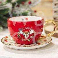 Disney Christmas By Widdop And Co Cup & Saucer: Bambi Enchanted Forest