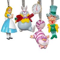 Disney Christmas By Widdop And Co Hanging Ornaments: Alice In Wonderland (Set Of 4)