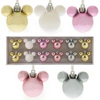 Disney Christmas By Widdop And Co Mini Baubles - Mickey Blush Set Of 12