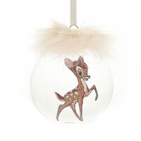Disney Christmas By Widdop And Co Bauble - Feather Glass Bambi