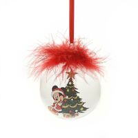 Disney Christmas By Widdop And Co Bauble - Feather Glass Mickey