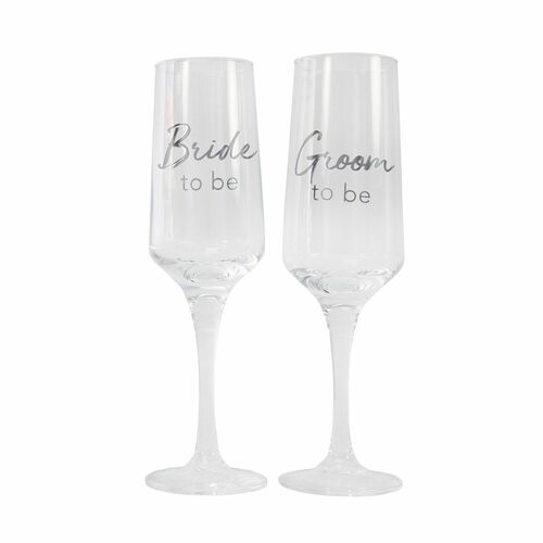 Engagement Bride & Groom To Be Flute Set by Splosh