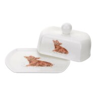 Royal Worcester Wrendale Covered Butter Dish - Calf