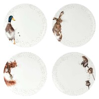 Royal Worcester Wrendale Coupe Plates - Duck, Hare, Squirrel, Mouse (Set of 4)