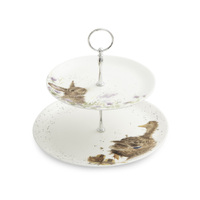 Royal Worcester Wrendale Designs 2-Tier Cake Stand - Rabbit & Duck