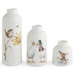 Royal Worcester Wrendale Designs Vases - Bird, Ducks, Donkey (Set of 3)