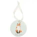 Royal Worcester Wrendale Designs Little Wren Hanging Ornament - 'Hello Baby' Fox & Fawn Double-Sided