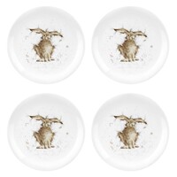Wrendale Designs By Royal Worcester Coupe Plates - Hare Set of 4