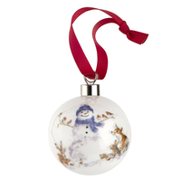 Royal Worcester Wrendale Christmas Bauble - Gathered All Around Snowman