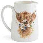 Royal Worcester Wrendale Designs Posy Jug - 'Daisy Coo' Highland Cow