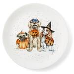 Royal Worcester Wrendale Coupe Plate - 'Trick or Treat' Halloween Dogs